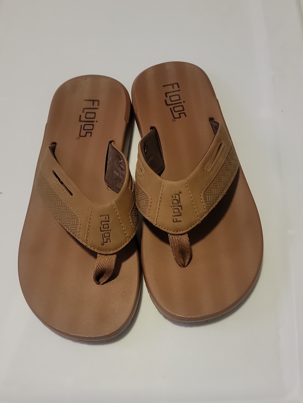 Flojos Tan/Brown Men's Ryan Flip Flop Sandals Size 8